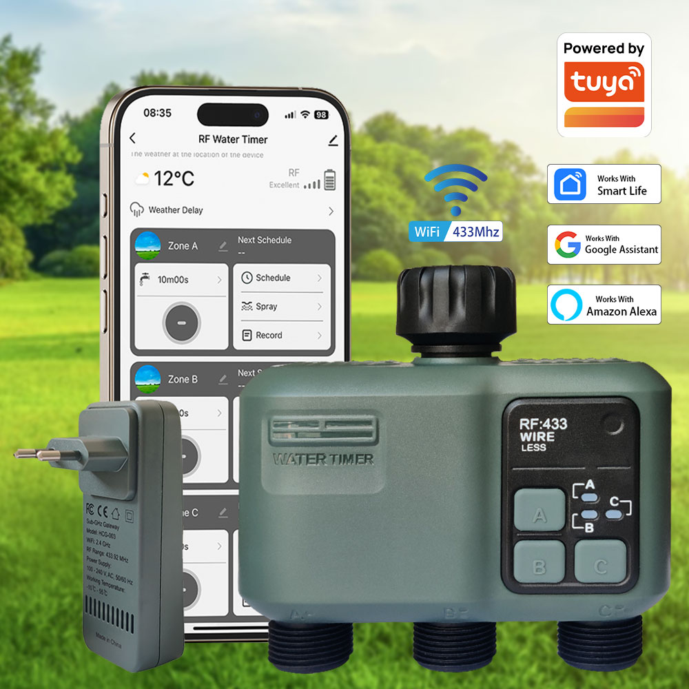 Tuya Wifi+RF433 3-outlet Water - Wifi Irrigation Timer review and price
